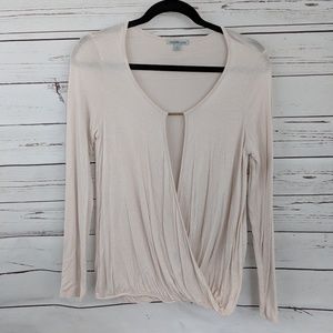 Charlotte Russe draped long sleeve top